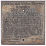 LNWR Cast Iron Gate Notice. Warning to Trespassers on the line.