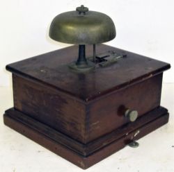 LMS Electric train tablet Block Bell. No tapper fitted with mushroom bell.