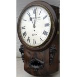 Midland Railway 12 inch mahogany dial clock. Repainted face JOHN SMITH & SONS MIDLAND CLOCK WORKS