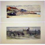 2 x Unframed carriage prints. OVERY STAITHE NORFOLK by Ancathus together with WAKEFIELD CHANTRY by