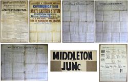 A Lot containing used early time table and information posters mainly attributed to the L&YRCo