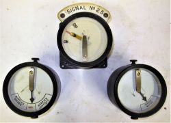 3 x LMR Signal Box shelf repeaters. DISTANT SIGNAL with ID plate No 25. BARRIERS RAISED/LOWERED