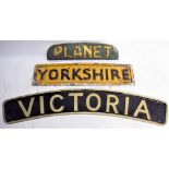 REPRODUCTION brass Jubilee name plate. VICTORIA together with YORKSHIRE and PLANET Radiator