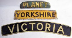 REPRODUCTION brass Jubilee name plate. VICTORIA together with YORKSHIRE and PLANET Radiator