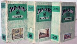3 x GWR Jigsaw puzzles in green boxes. GWR LOCOS IN THE MAKING vendors note within COMPLETE but