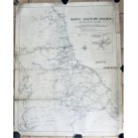 Large North Eastern Railway Map. Poor condition but showing all places supported by the North