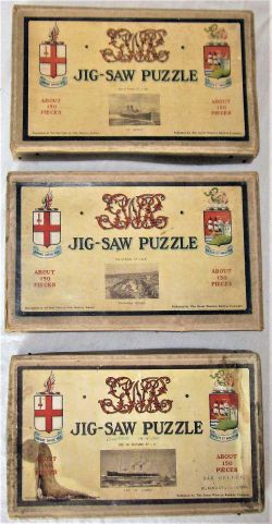 3 x GWR Jigsaw puzzles. 150 piece in cream coloured boxes. ST JULIEN. SWANSEA DOCKS. THE ST