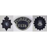 British Transport Commission Police Helmet Badge together with LNER Police helmet badge and a LB&SCR