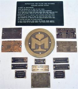 A lot containing a large number of miscellaneous diesel items to include several brass panel plates.