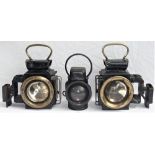 A Lot containing 3 x Traction Engine oil lamps. Matching front lamps complete with L/H and R/H