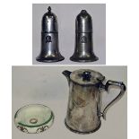 A Lot containing railway tableware. Southern Railway Ash Tray. Silver plated hot water jug