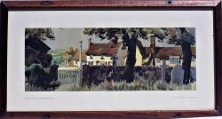 Framed and glazed LNER carriage print. GREAT ESTON DUNMOW ESSEX by Donald Blake.