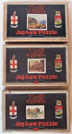 3 x GWR Jigsaw puzzles. 150 piece in black boxes. GLORIOUS DEVON. BATH. ANNE HATHAWAY'S COTTAGE.