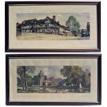 2 x Framed and glazed LNER carriage prints. HEMINGFORD GREY by L Squirrel and LAVENHAM SUFFOLK by