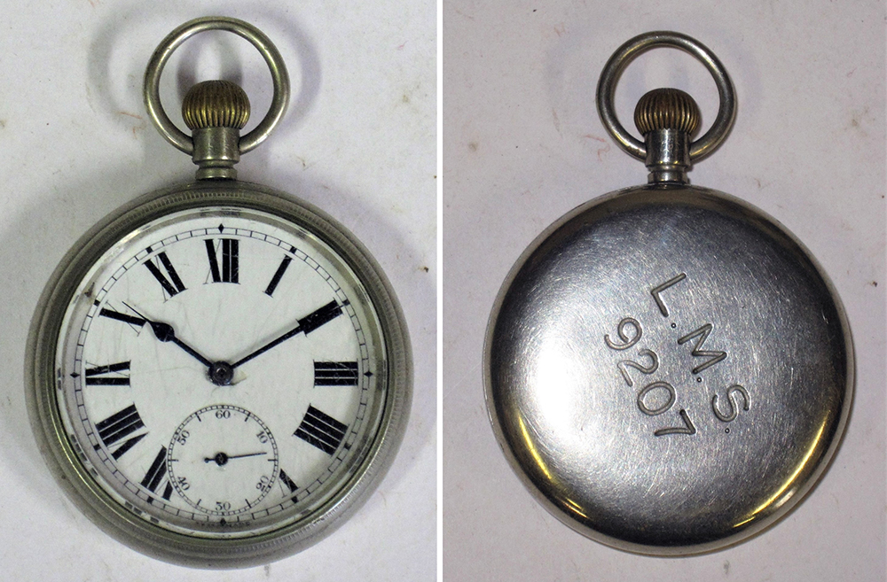 LMS Guards Watch engraved on rear LMS 9207 in working condition.