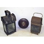 A Lot containing an LMS General purpose Lamp embossed LMS. BR(W) Gauge Glass Lamp and a BR(W) 66ft