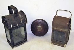 A Lot containing an LMS General purpose Lamp embossed LMS. BR(W) Gauge Glass Lamp and a BR(W) 66ft