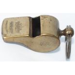 Rhymney Railway Company brass whistle stamped R.R P.WAY 191 A.Decourcy & Co Birmingham The Thunderer