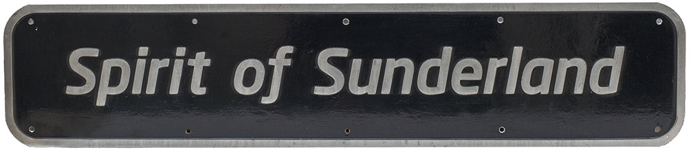 Nameplate SPIRIT OF SUNDERLAND ex British Railways Class 43 HST power car 43274 named December