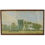 Carriage print PORTCHESTER CASTLE by Hesketh Hubbard from the Southern Railway Series. In good