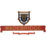 Nameplate WADEBRIDGE ex Bullied West Country Light Pacific 4-6-2 built at Brighton in 1945 and