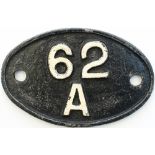 Shedplate 62A Thornton Junction 1950-1969 with sub sheds Anstruther to 1960 and Burntisland,