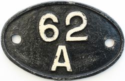 Shedplate 62A Thornton Junction 1950-1969 with sub sheds Anstruther to 1960 and Burntisland,