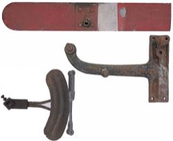 Great Northern Railway Somersault Home Signal Arm complete with original wooden arm, post fixing