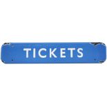 BR(SC) FF enamel doorplate TICKETS measuring 18in x 3.5in. In good condition with a few minor edge
