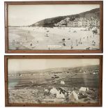 Carriage prints x2 Great Western Railway black and white photographic. THE BEACH ABERDOVEY and