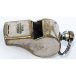 Caledonian Railway Company nickel plated brass whistle stamped C.R.Co The Thunderer Patent. In