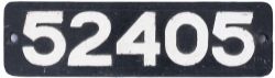 Smokebox numberplate 52405 ex LYR Aspinall Class 27 0-6-0 built at Horwich in 1900 and numbered