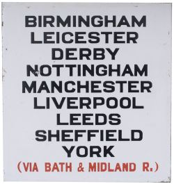 London & South Western Railway enamel from the departure board at Bournemouth West S&DJR with the