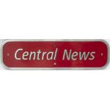 Nameplate CENTRAL NEWS ex Virgin Voyager Class 220 DEMU numbered 220018. Nameplates fitted 28-09-
