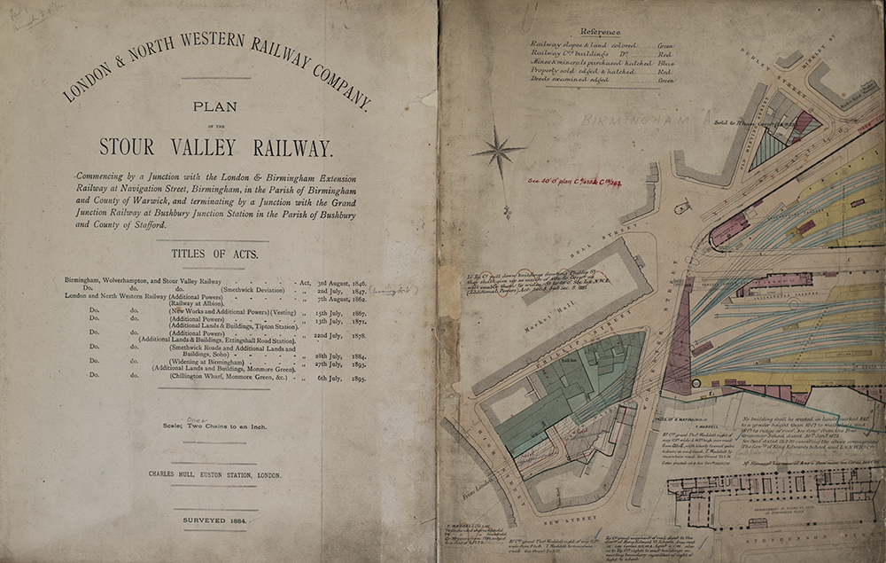 London & North Western Railway original hand coloured plans of the Stour Valley Railway No1 Vol 2. - Image 2 of 2