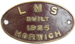 Worksplate LMS BUILT 1925 HORWICH. Locos built by the LMS at Horwich in 1925 were Class 4P 4-4-0