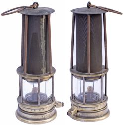 Great Eastern Railway brass Safety Lamp stamped GER IPSWICH TUNNEL GANG R. EDWARDS IPSWICH. An