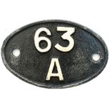 Shedplate 63A Perth 1950-1969 with sub sheds Crieff to 1958, Aberfeldy and Blair Atholl to 1965