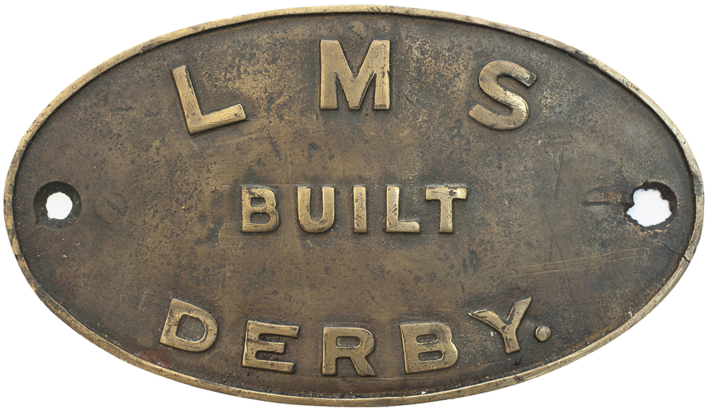 Worksplate LMS BUILT DERBY Ex Midland Railway 2F or 3F 0-6-0 which were replated on mass. Oval
