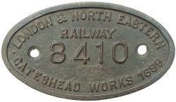 Tenderplate LONDON & NORTH EASTERN RAILWAY GATESHEAD WORKS 1899 8410 ex Worsdell D20 4-4-0
