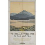 Poster BR(M) TO IRELAND WITH EASE BY RAIL AND SEA SHEEPHAVEN DONEGAL by Paul Hendry. Double Royal