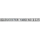 British Railways Western Region ground frame board GLOUCESTER YARD No2 G.F. measuring 82in x 6in.