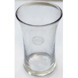 North British Railway pint Glass marked on the front NORTH BRITISH RAILWAY COMPANY with Coat of