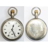 Somerset & Dorset Joint Railway pre grouping nickel cased pocket watch with a Swiss made 15 jewel