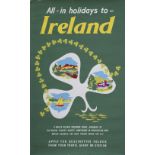 Poster BR & CIE ALL IN HOLIDAYS TO IRELAND. Double Royal 25in x 40in. In good condition with minor
