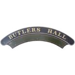 Nameplate BUTLERS HALL ex GWR Collett Hall Class 4-6-0 built at Swindon in 1940 as order number