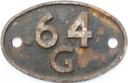 Shedplate 64G Hawick 1950-1966 with sub sheds Jedburgh to 1950, Kelso to 1955, Riccarton to 1958 and