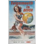 Poster BR(W) TEIGNMOUTH IS DEVON by Glenn Steward. Double Royal 25in x 40in. In good condition
