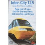 Poster BR INTER CITY 125 with image of HST Power Car 253008, issued in 1977, the Queens Silver