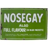 Advertising enamel sign NOSEGAY ALSO FULL FLAVOUR (IN BLUE PACKETS) MANUFACTURED BY W & F.